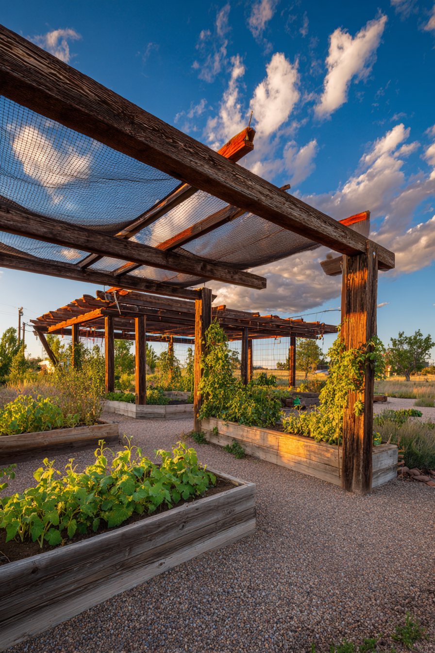 Functional Vegetable Garden Pergola Structure
