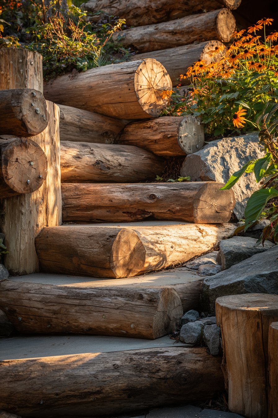 Rustic Peeled Cedar Log Construction