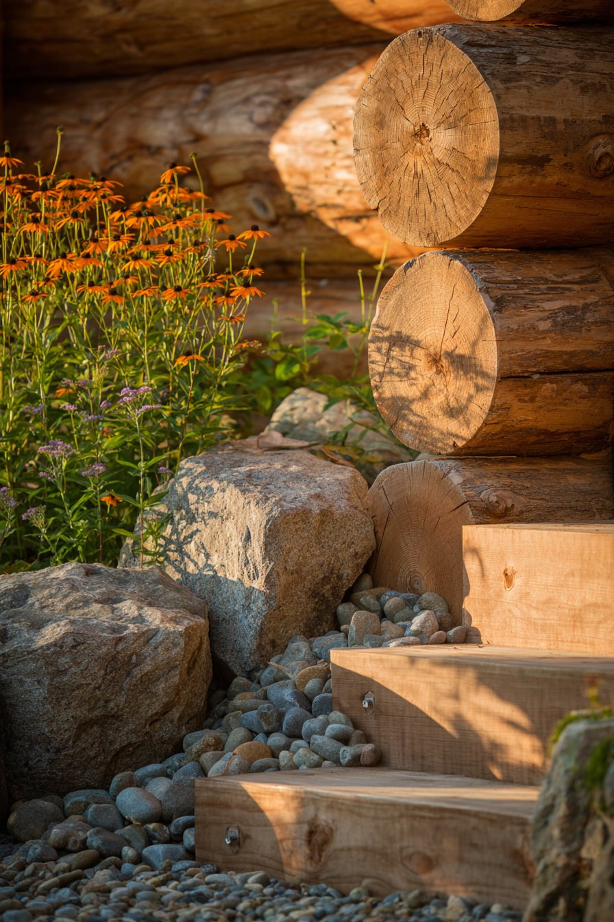 Rustic Peeled Cedar Log Construction