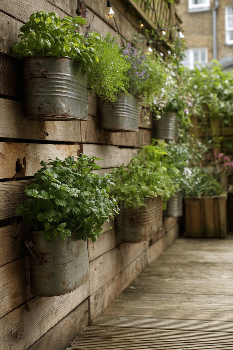 Upcycled Pallet Wood Wall with Vintage Metal Accents