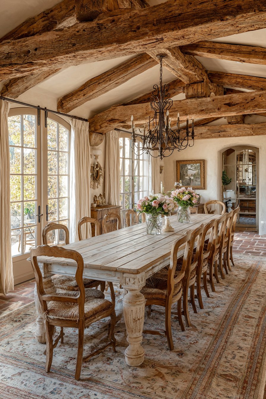 French Country Distressed Cream Romance