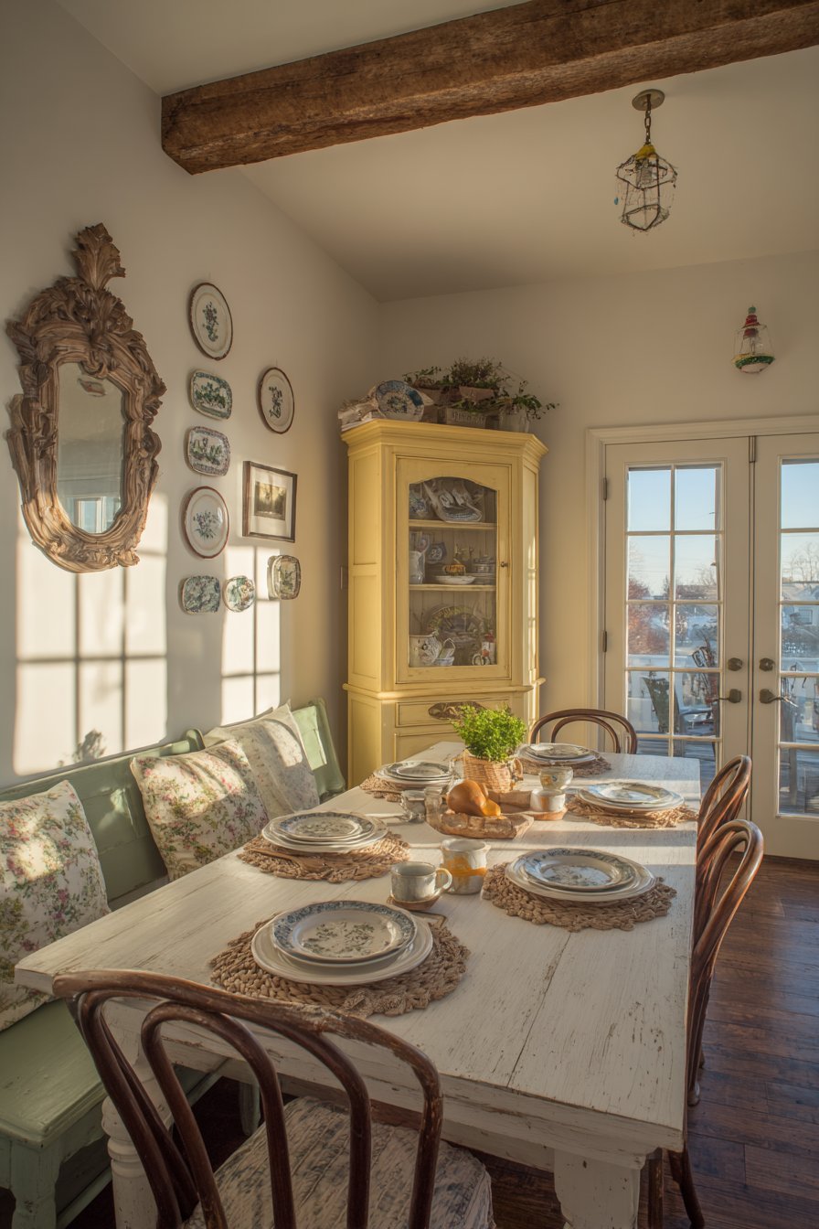 Whitewashed Farmhouse with Mirror Collection