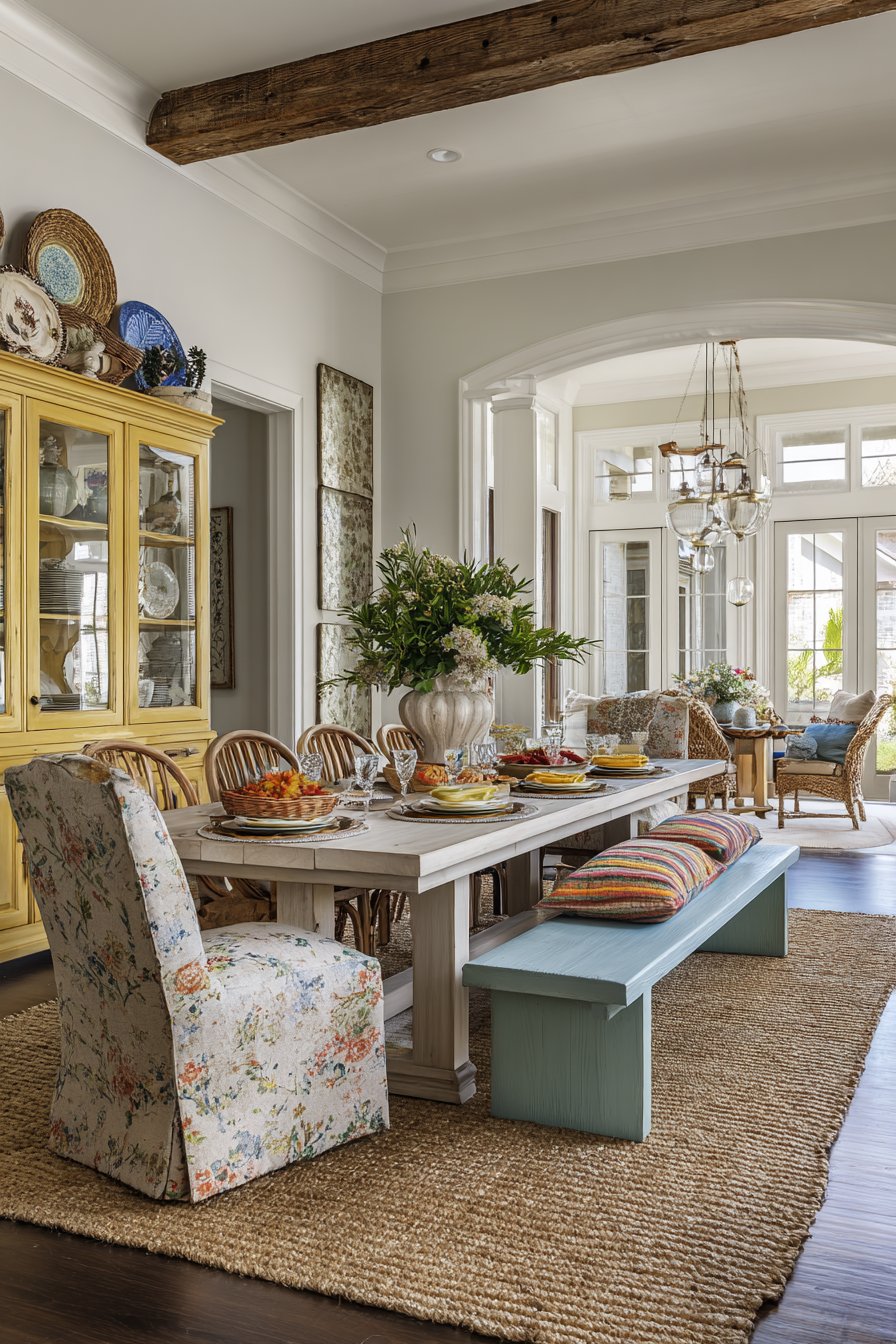 Whitewashed Farmhouse with Mirror Collection