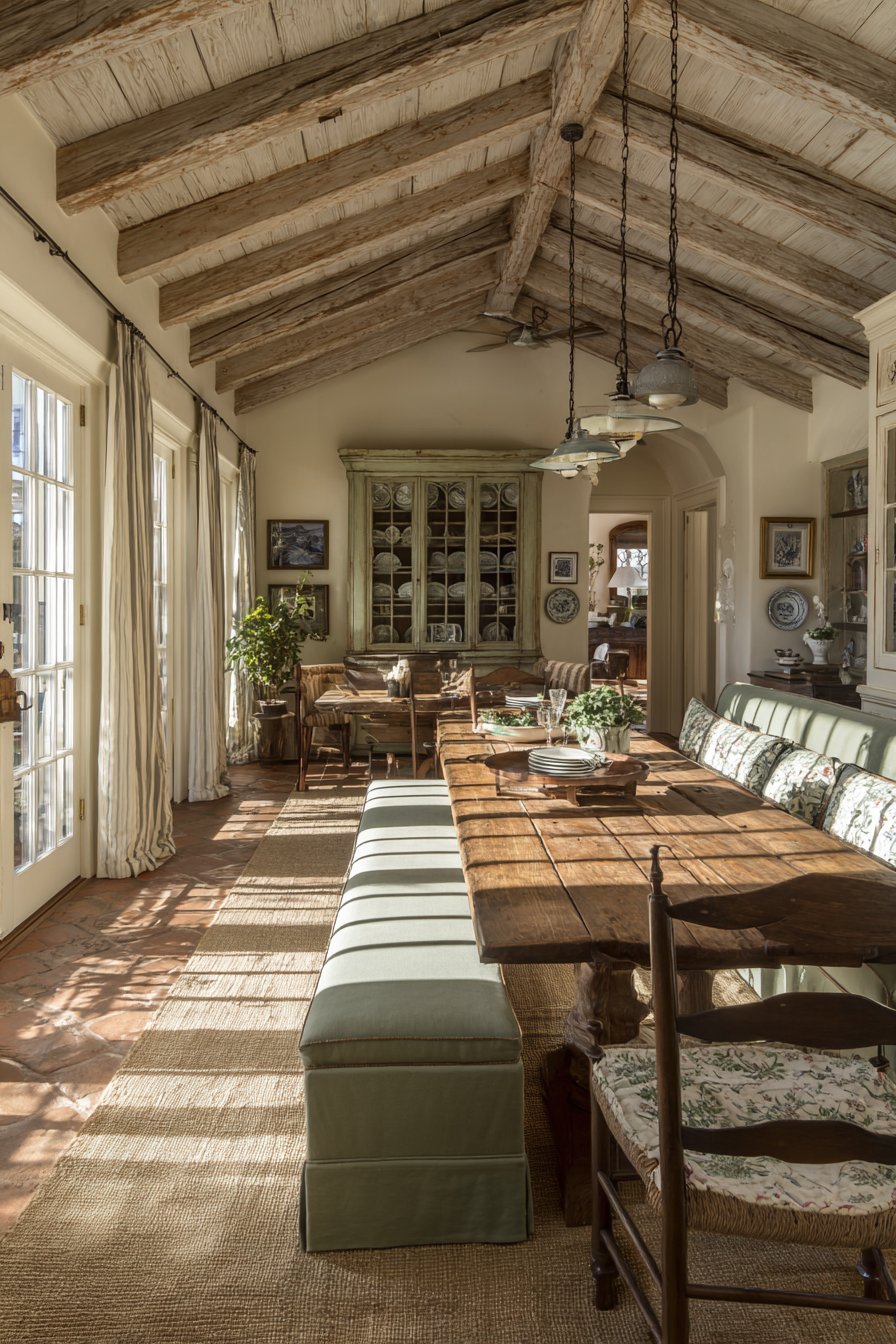 Whitewashed Farmhouse with Mirror Collection