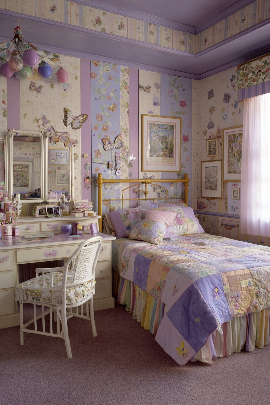 Textured Fabric Wall Treatment with Eclectic Accessories