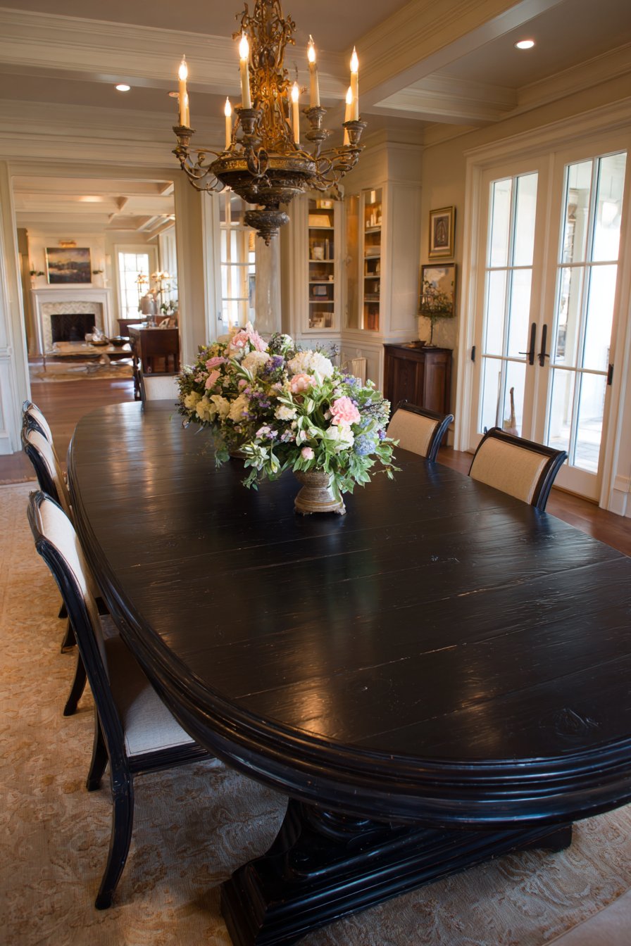 Elegant Oval Mahogany with Hand-Rubbed Finish