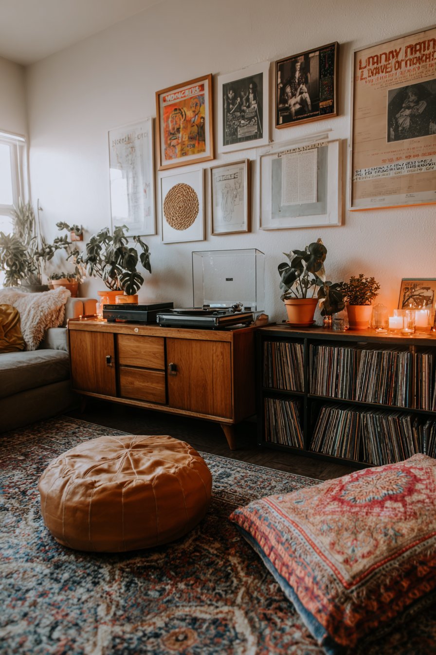 Vintage Music Lover Entertainment Area