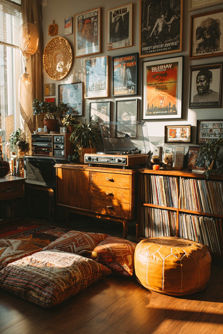 Vintage Music Lover Entertainment Area