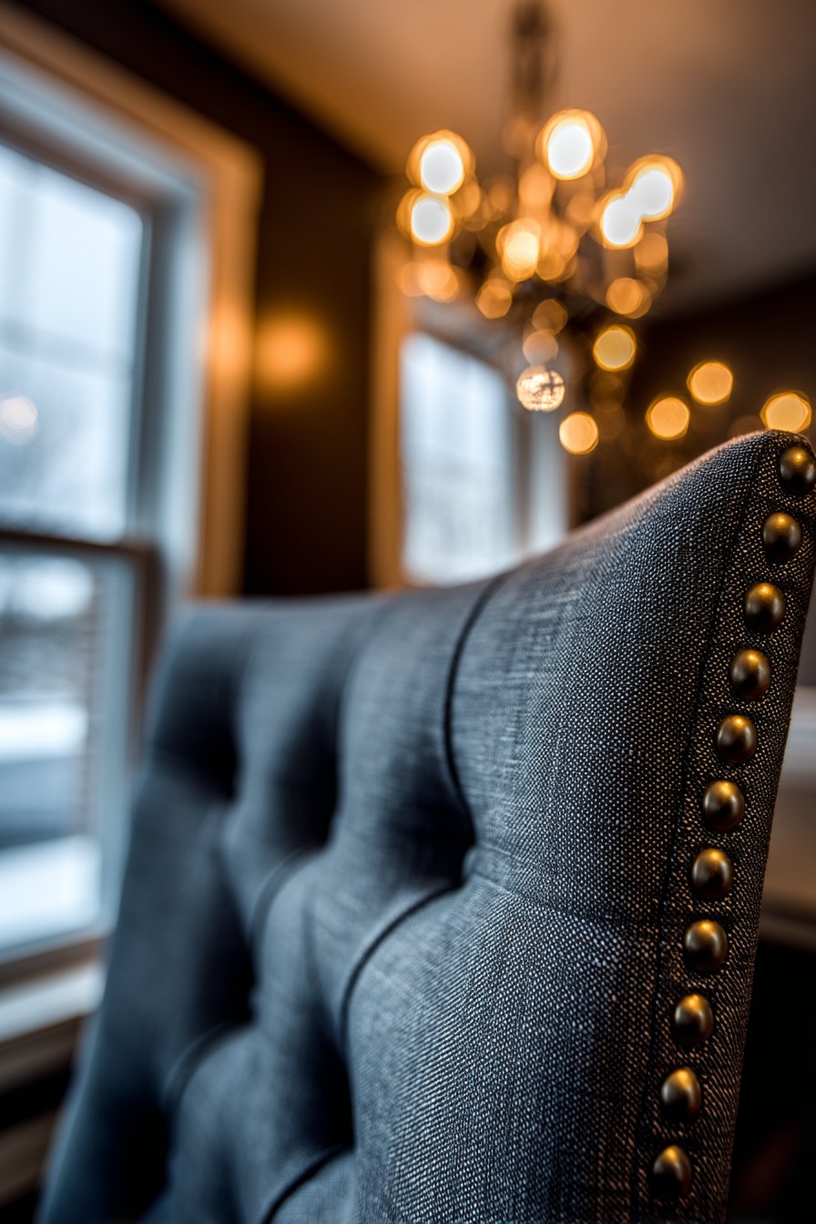 Formal Charcoal Linen with Button Tufting