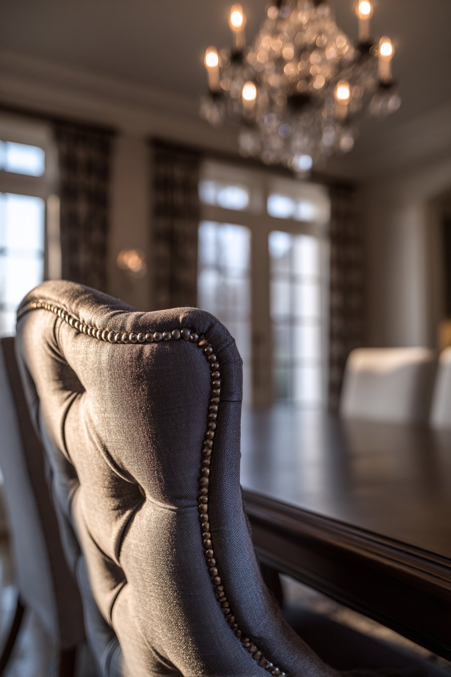 Formal Charcoal Linen with Button Tufting