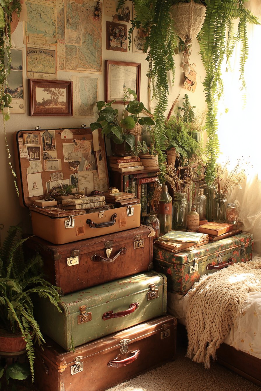 Vintage Suitcase Storage Solution