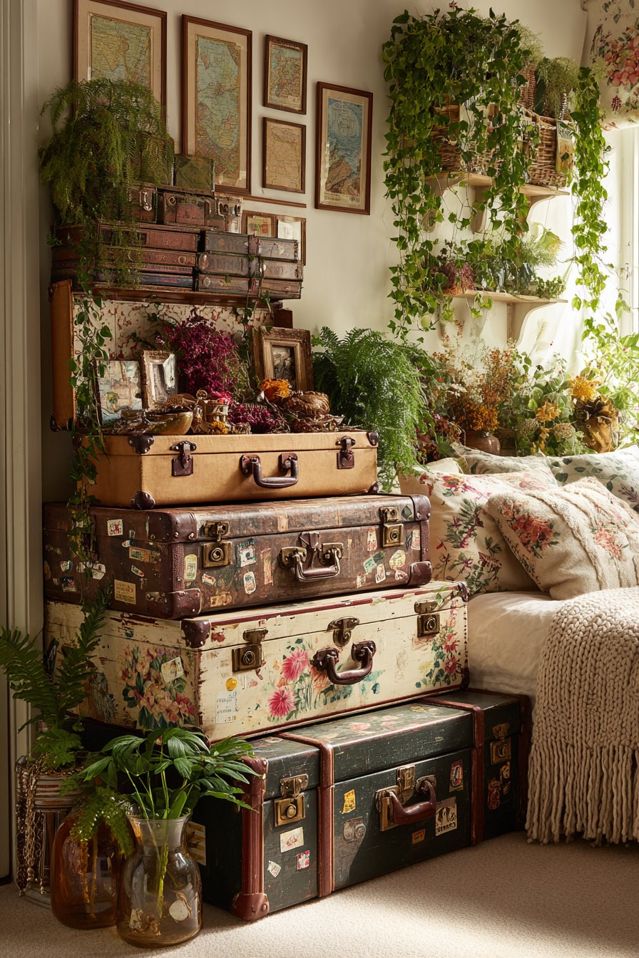 Vintage Suitcase Storage Solution