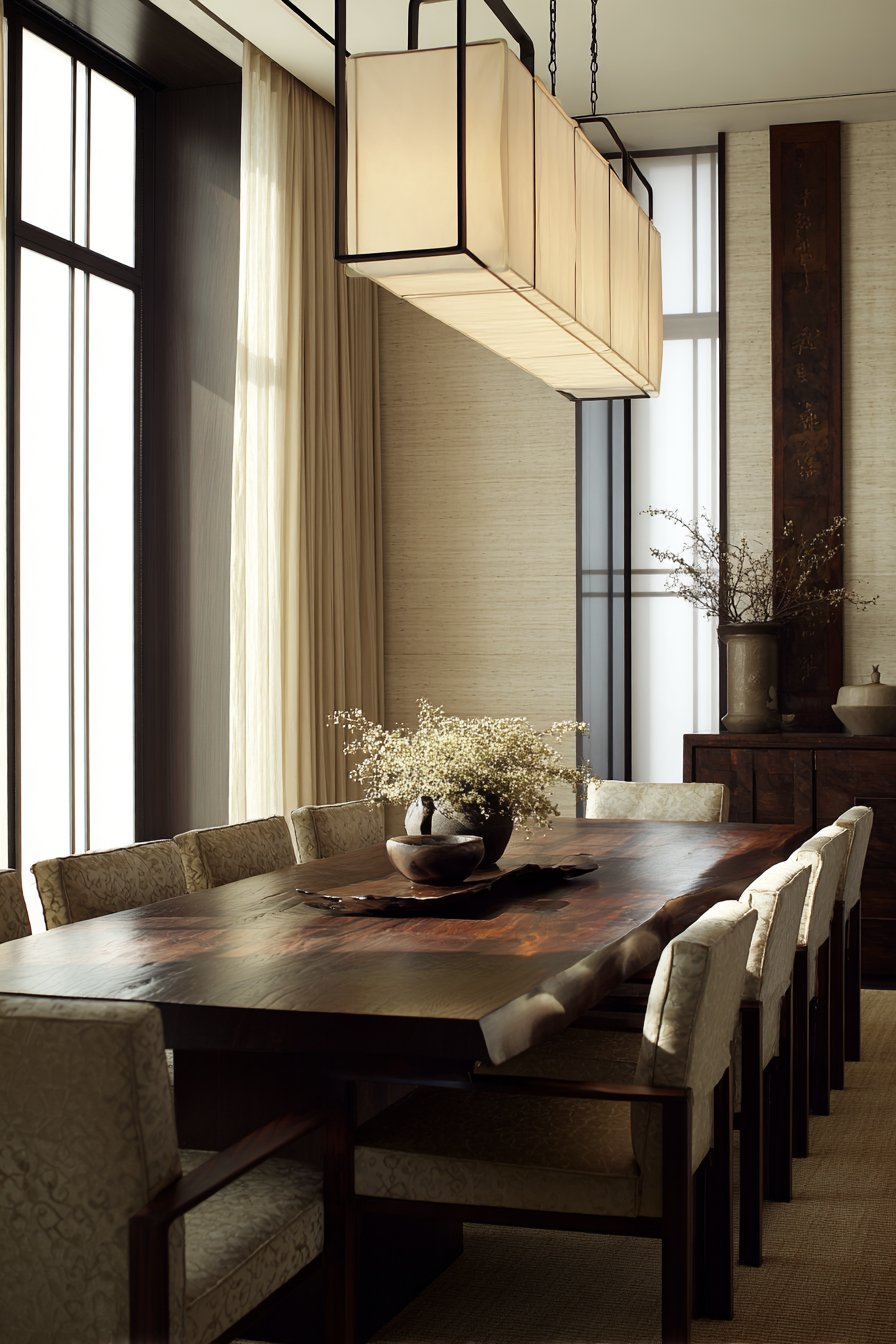 Asian-Inspired Low-Profile Elm and Silk