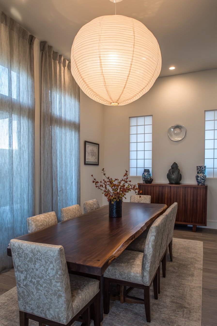 Asian-Inspired Low-Profile Elm and Silk