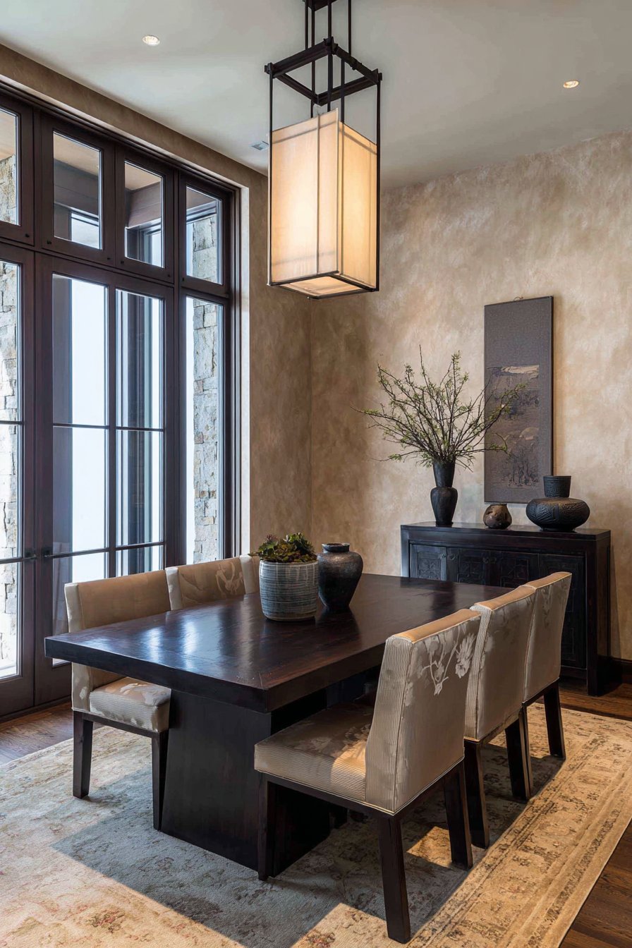 Asian-Inspired Low-Profile Elm and Silk