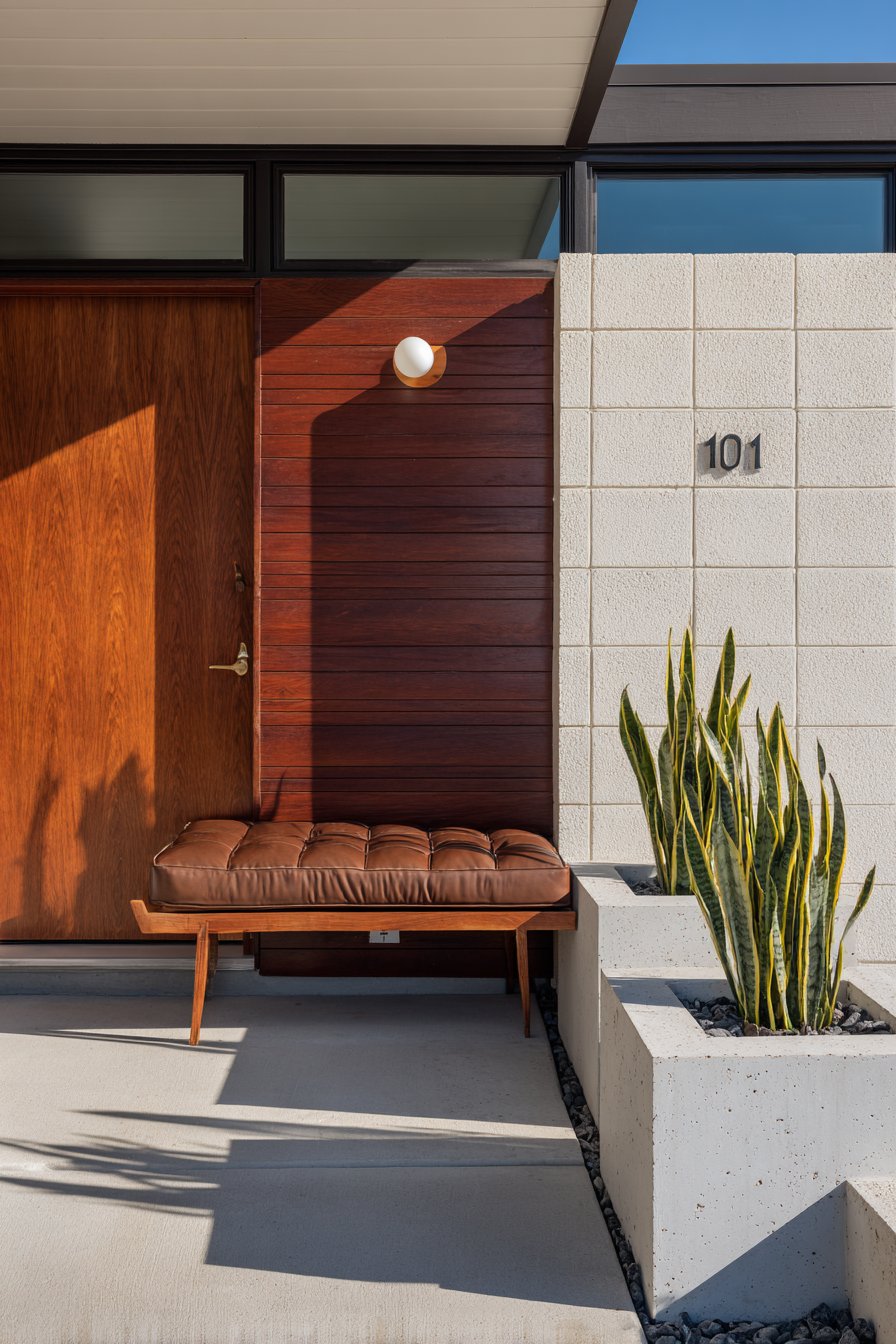 Mid-Century Teak and Brass Geometry