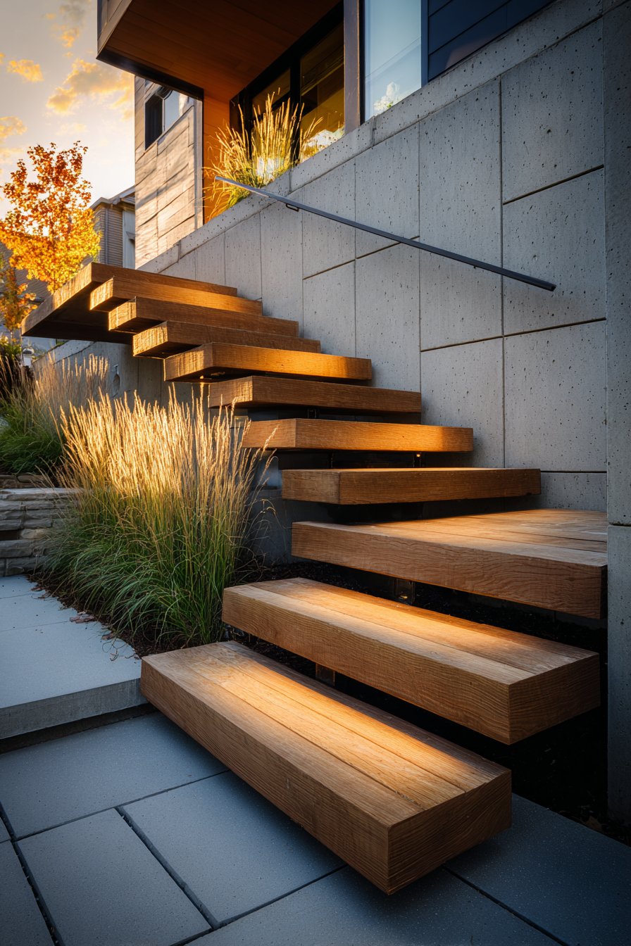 Contemporary Floating Reclaimed Fir Design