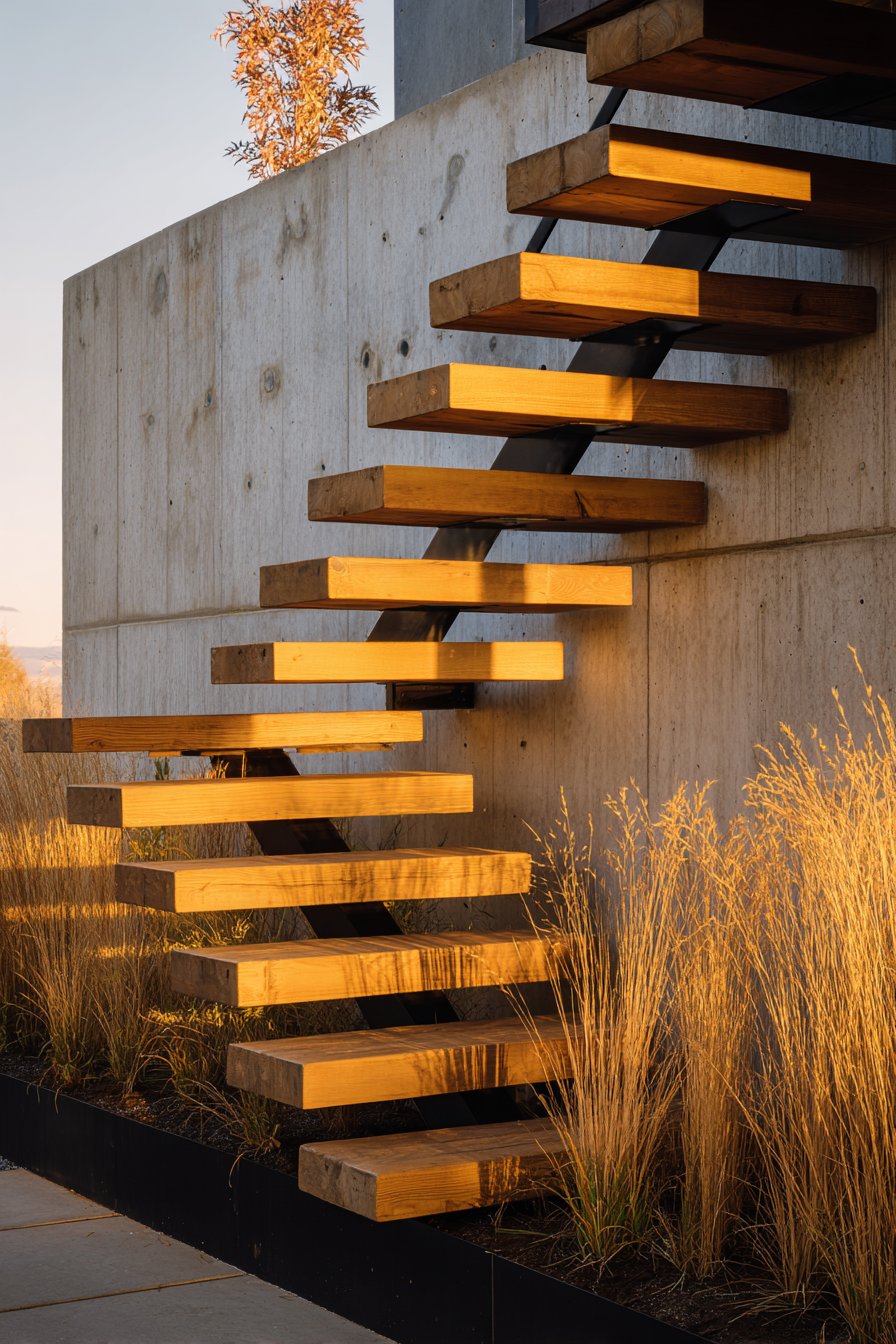 Contemporary Floating Reclaimed Fir Design