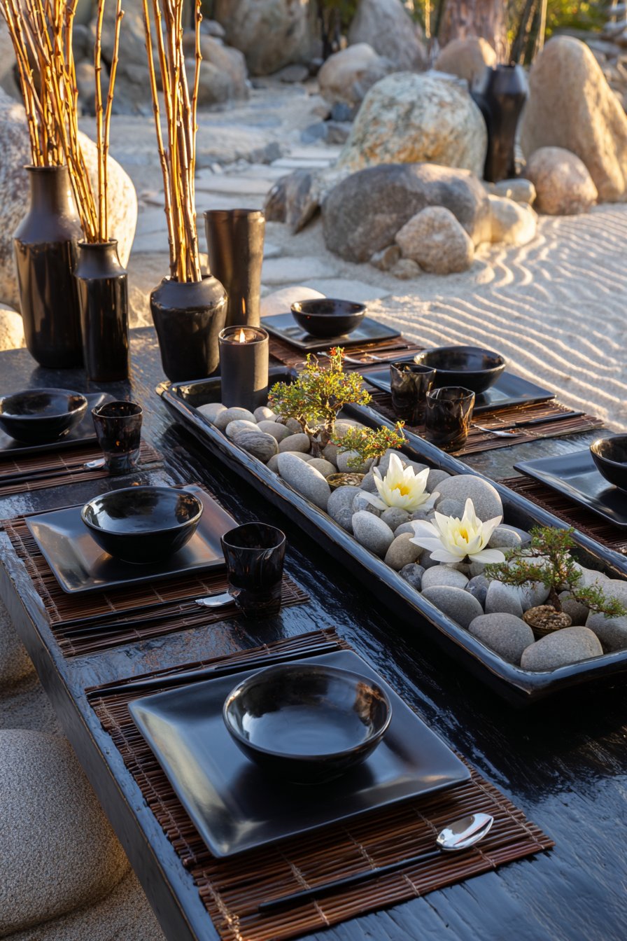 Zen Garden Meditation with Asian Minimalism
