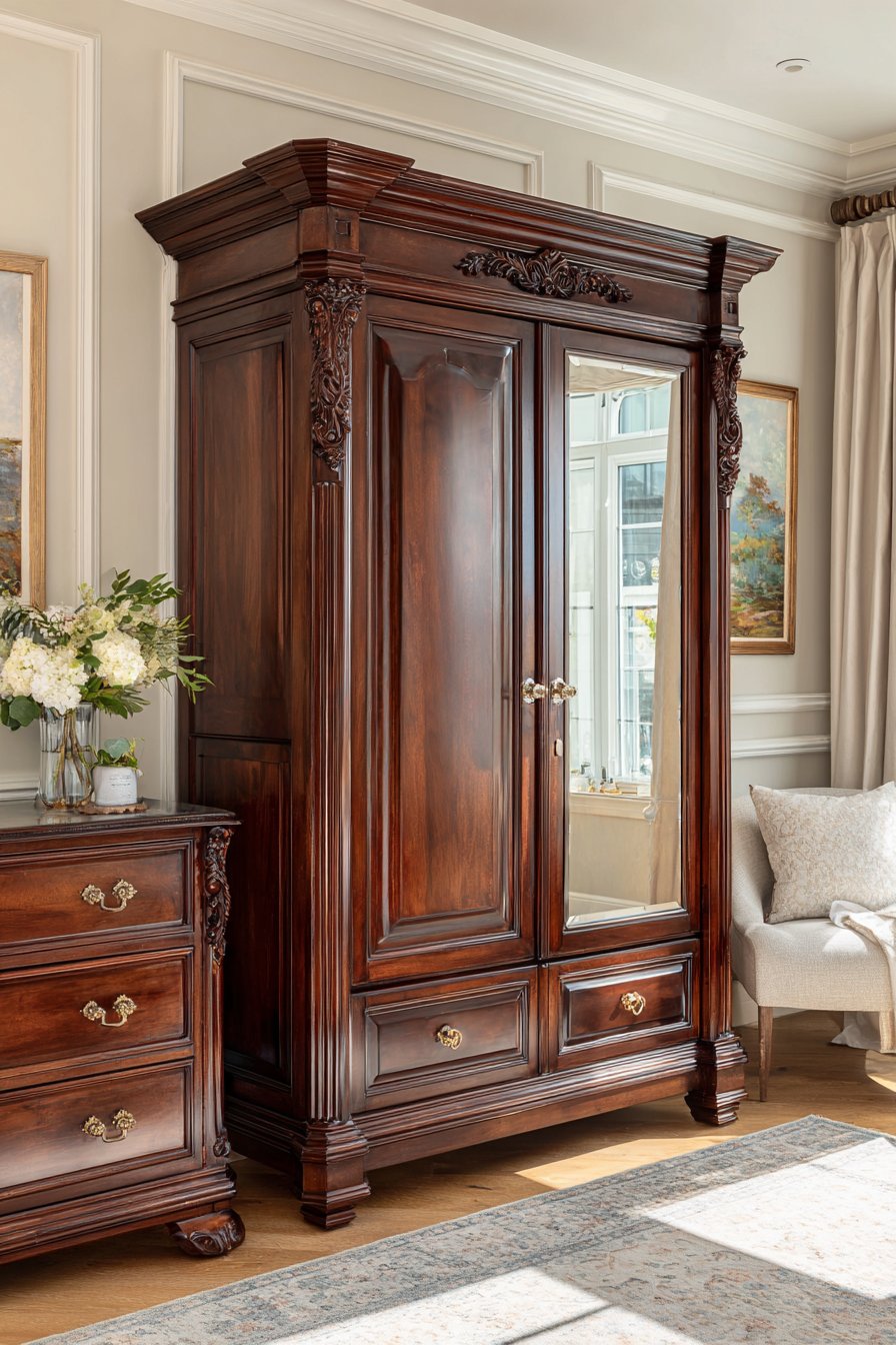 Traditional Carved Walnut Statement Piece