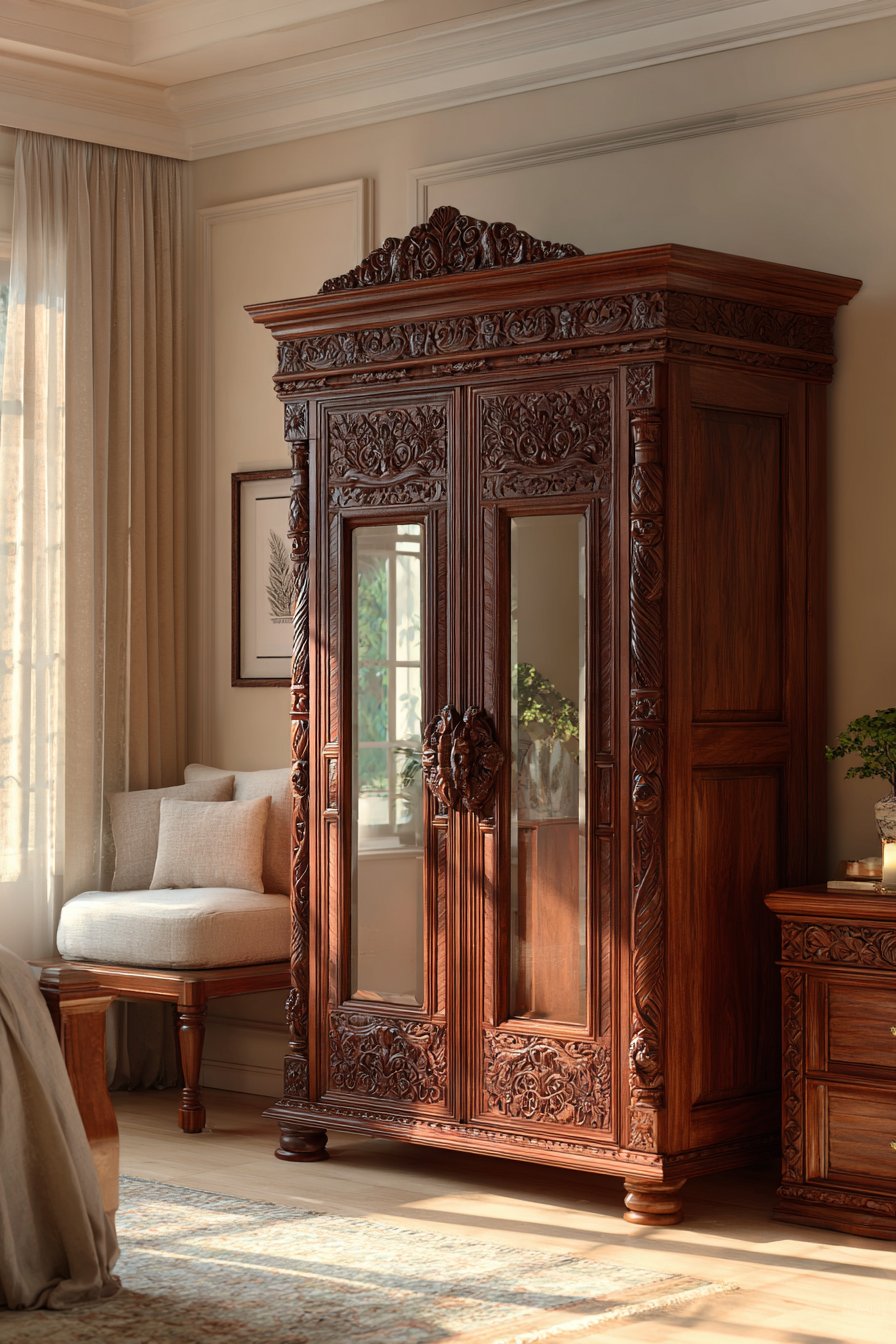 Traditional Carved Walnut Statement Piece