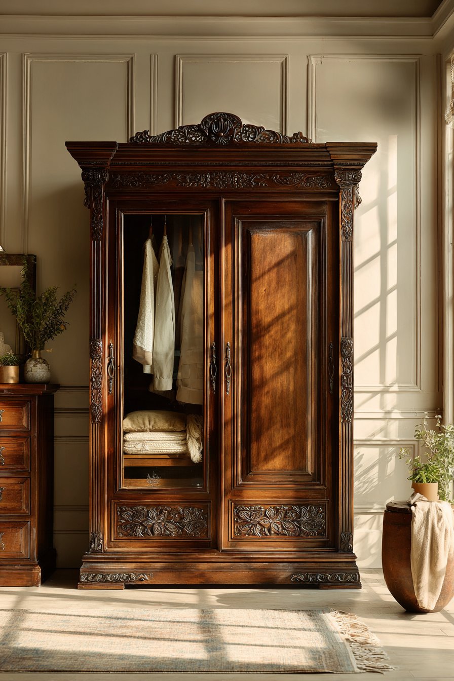 Traditional Carved Walnut Statement Piece