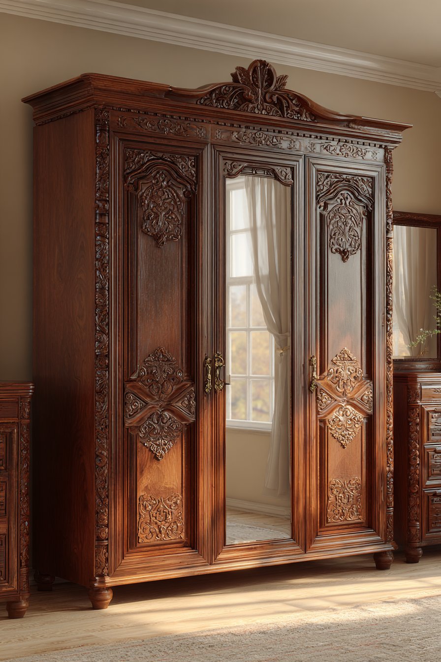 Traditional Carved Walnut Statement Piece