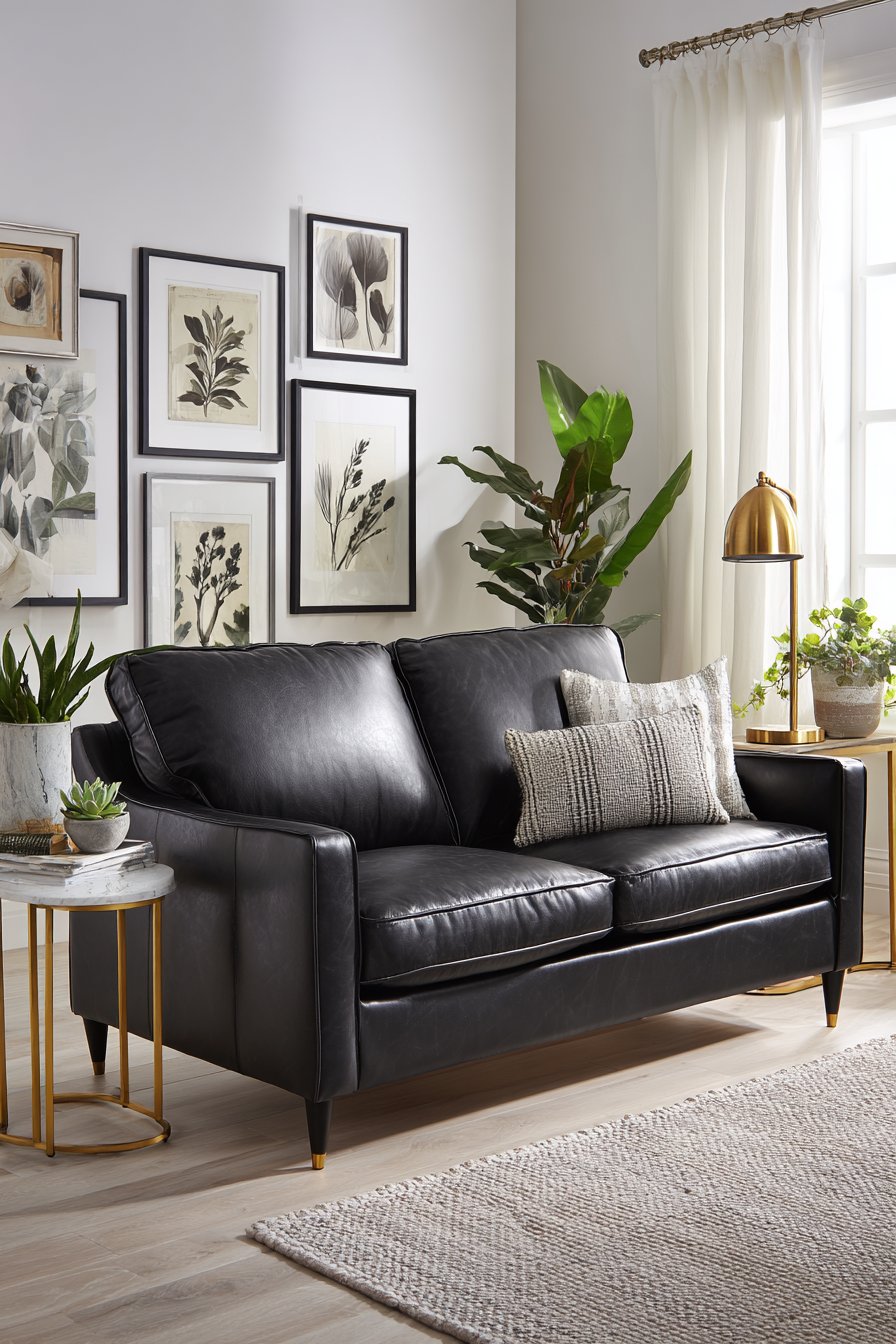 Scandinavian Minimalism with Black Leather