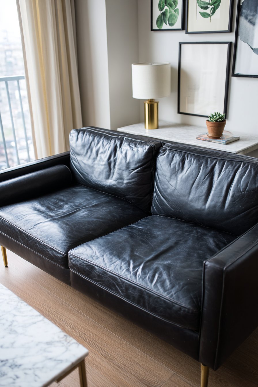 Scandinavian Minimalism with Black Leather