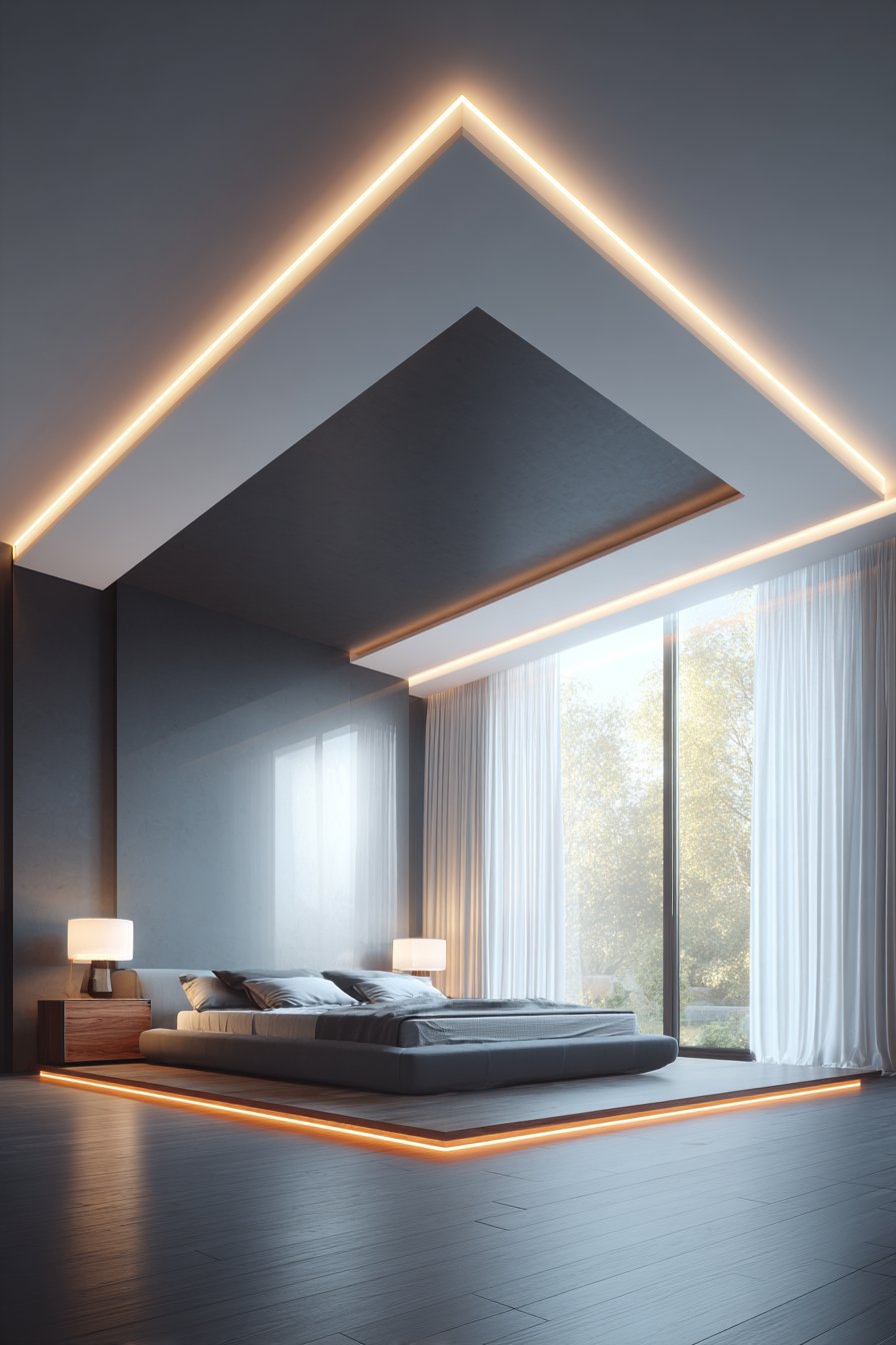 Modern Tray Ceiling Drama