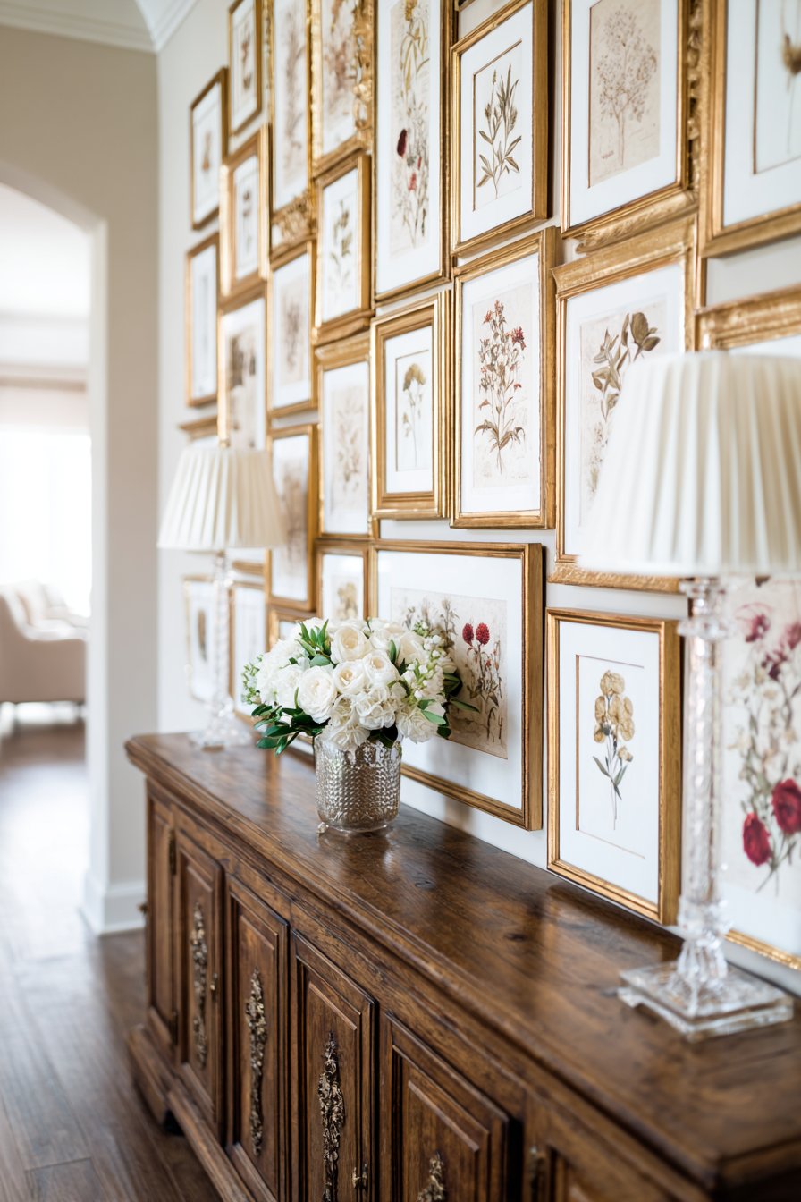 Gallery Wall with Gilded Frames