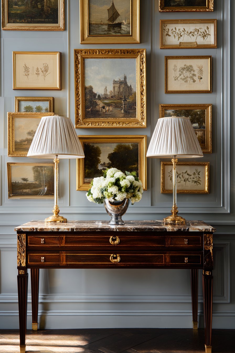 Gallery Wall with Gilded Frames