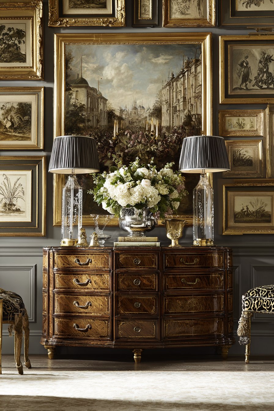 Gallery Wall with Gilded Frames