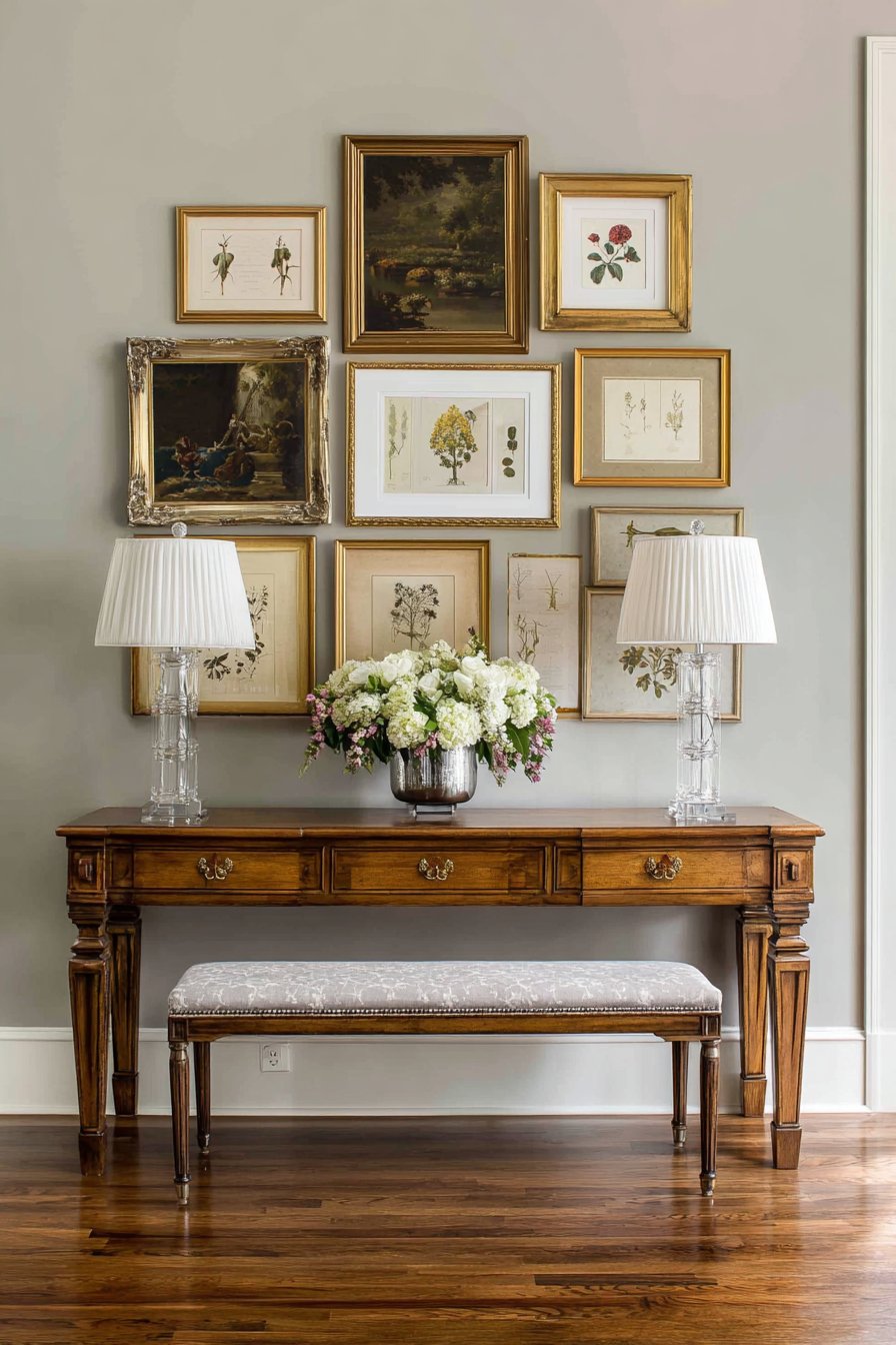 Gallery Wall with Gilded Frames