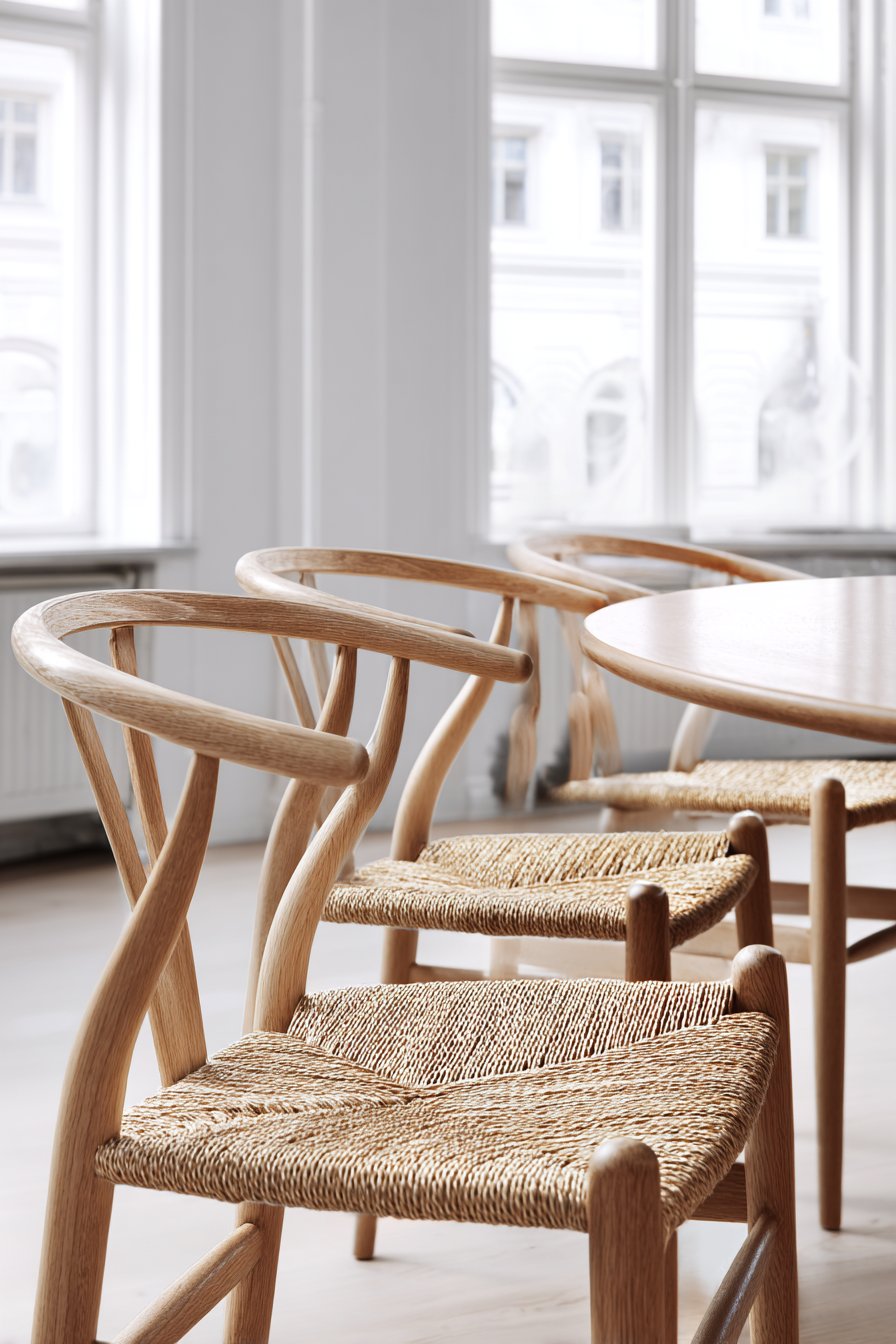 Scandinavian Light Oak with Paper Cord Seats