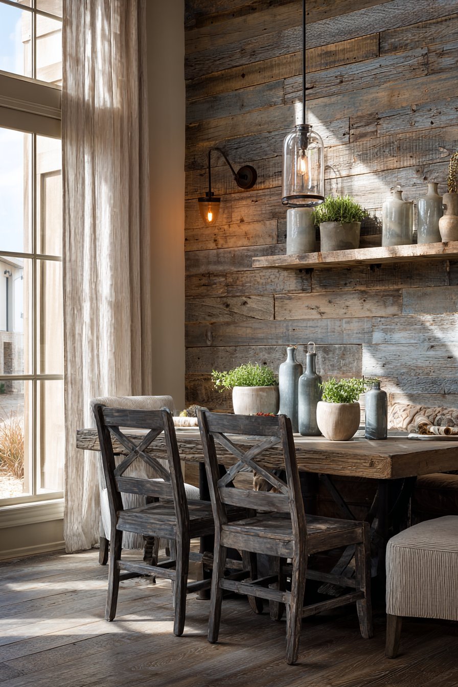 Farmhouse Rustic Wood Panel Feature