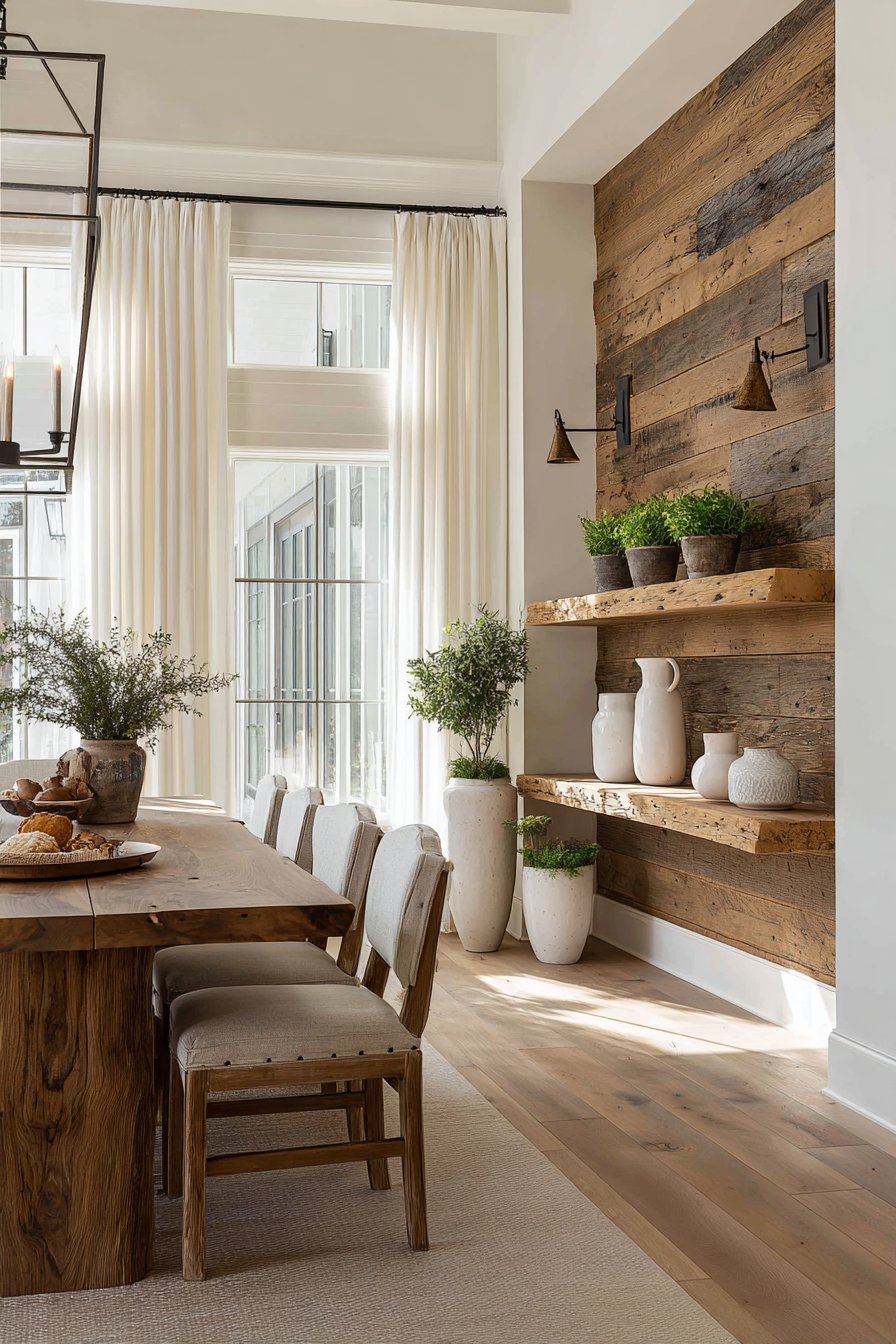 Farmhouse Rustic Wood Panel Feature