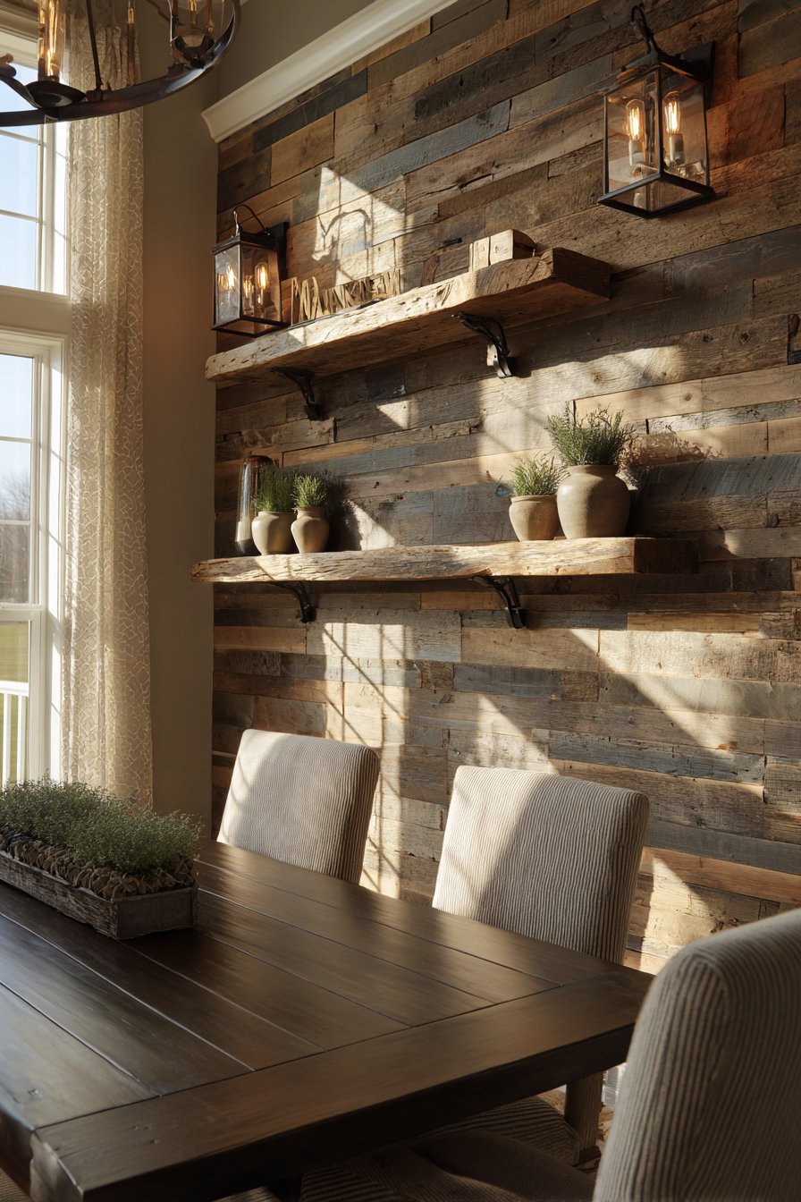 Farmhouse Rustic Wood Panel Feature