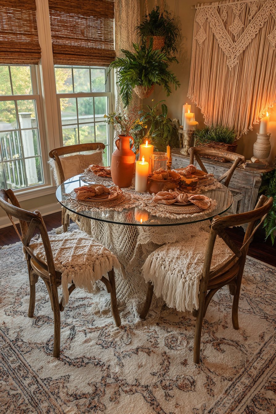 Bohemian Rattan and Glass Harmony