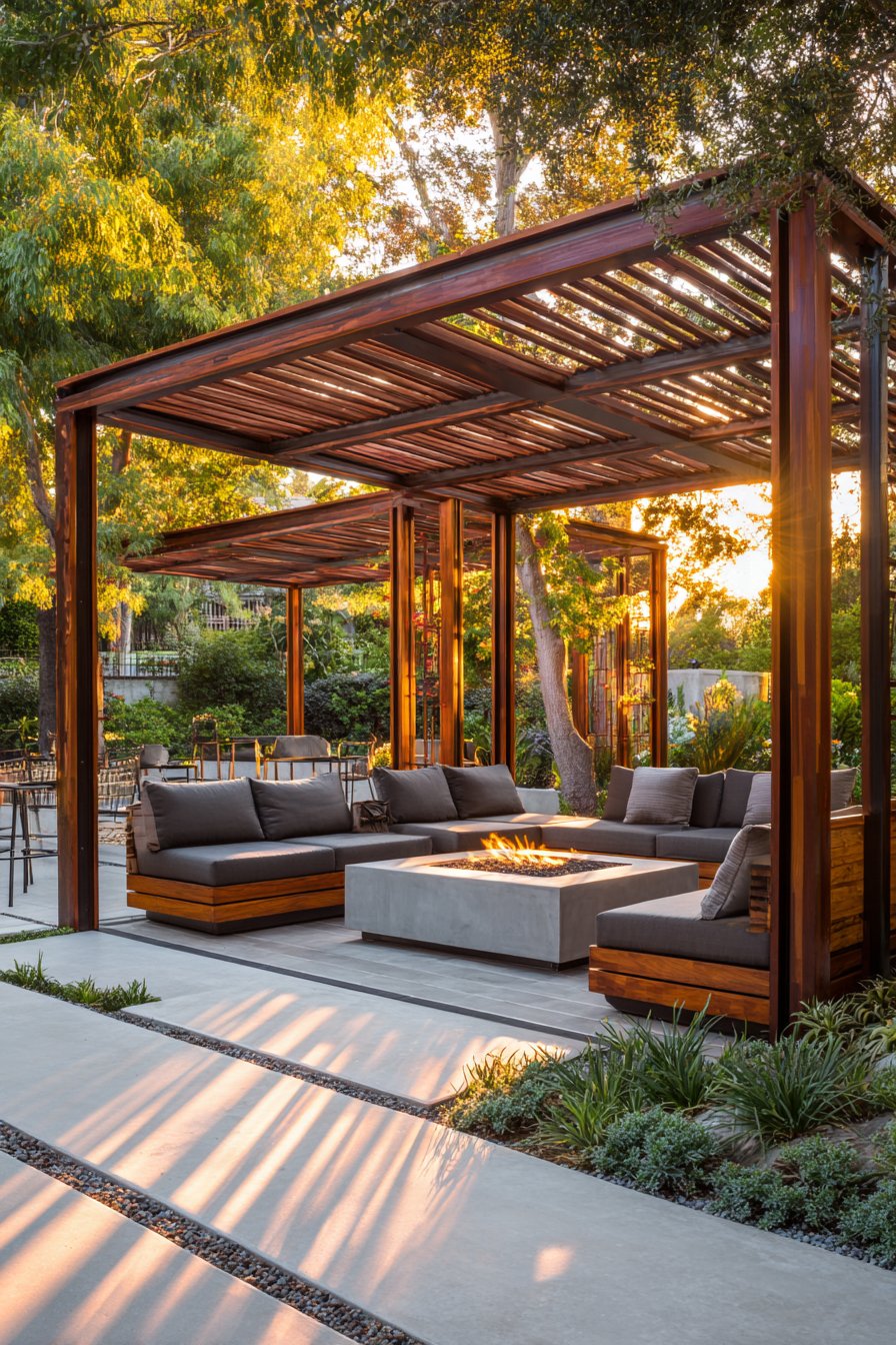 Modern Minimalist Ipe Wood Pavilion