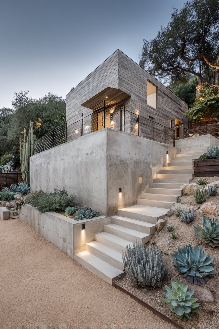 Floating Concrete Treads with Modern Appeal