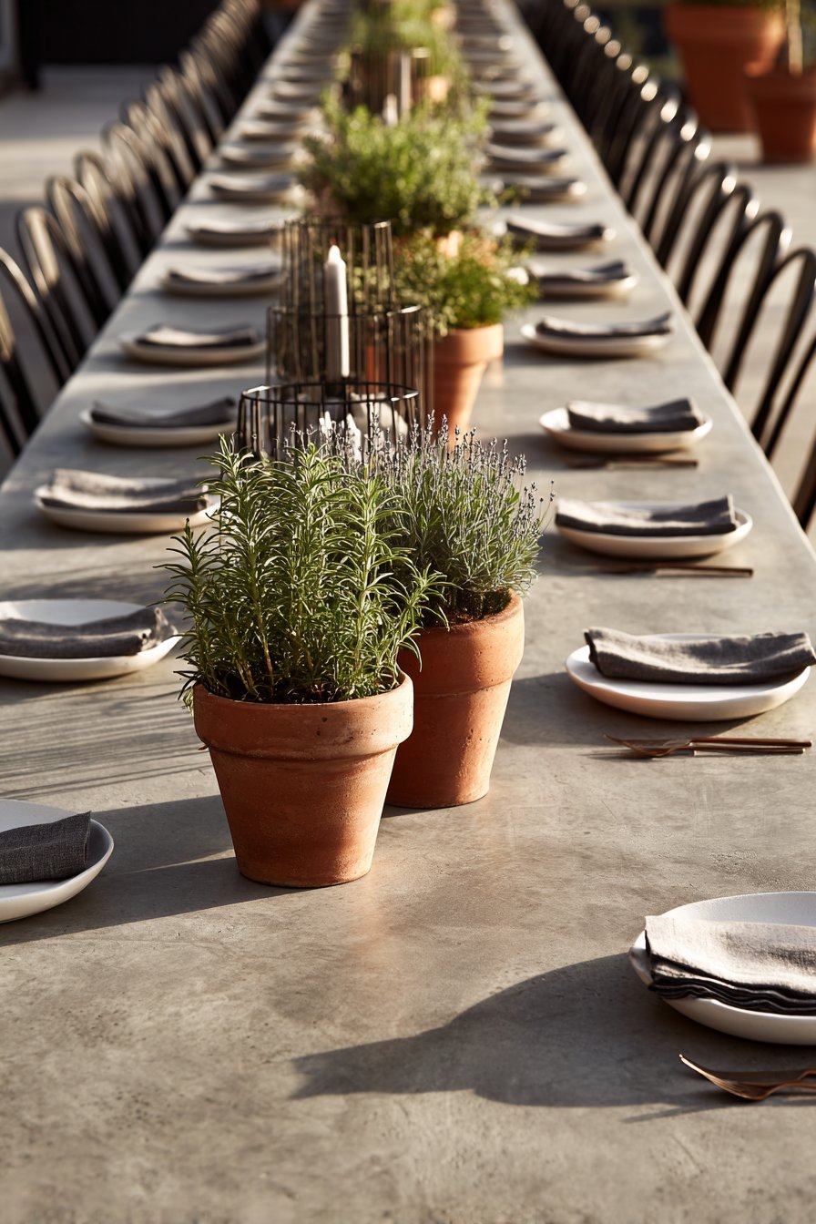 Contemporary Concrete and Herb Garden
