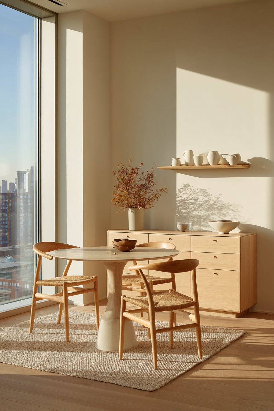 Minimalist Round Oak Sanctuary