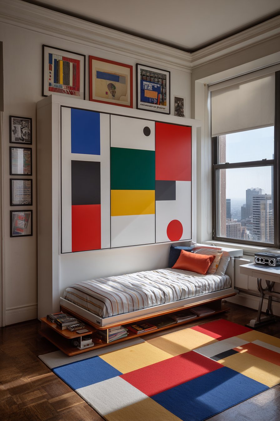 Space-Maximizing Murphy Bed with Multifunctional Design