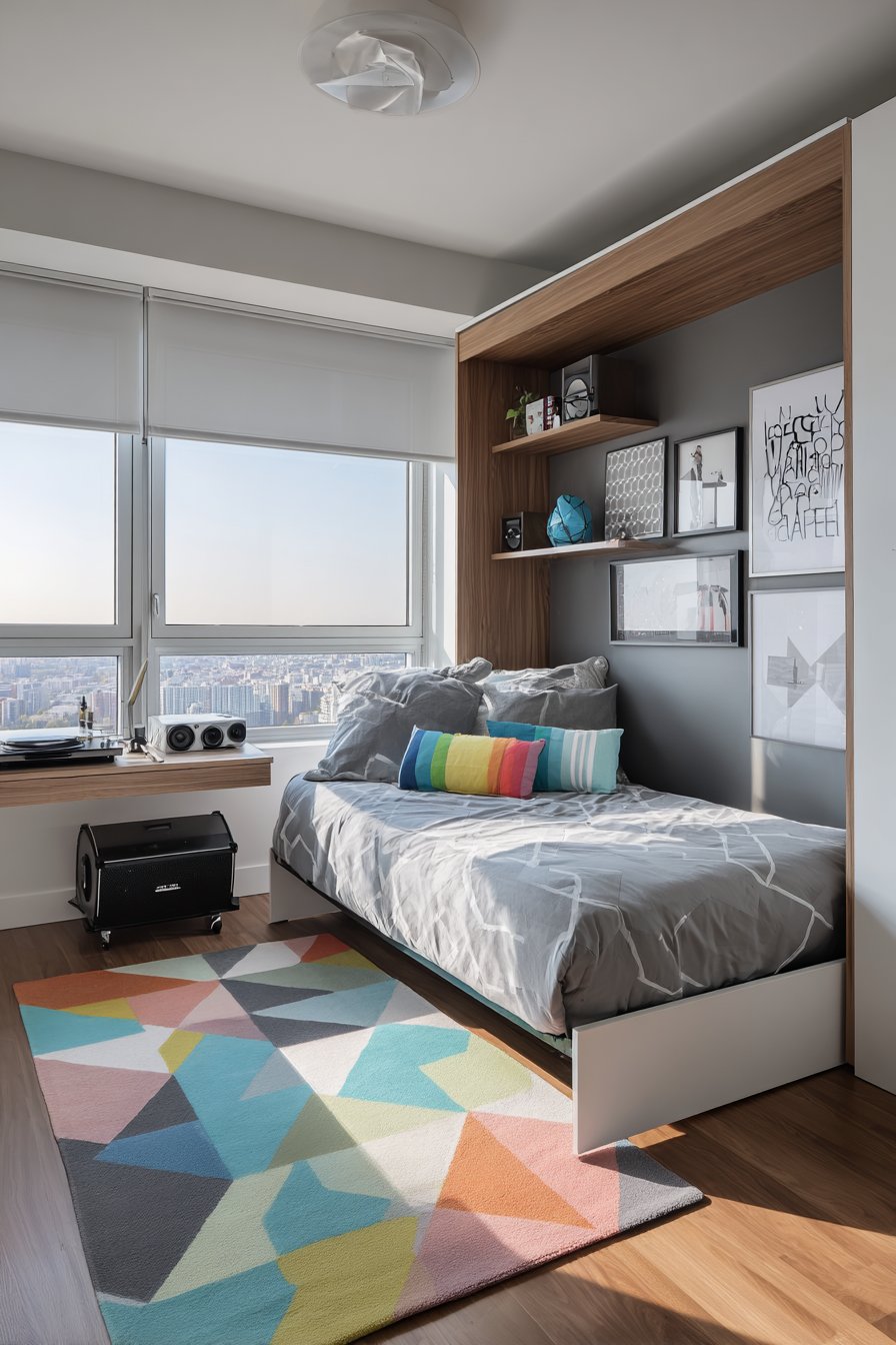 Space-Maximizing Murphy Bed with Multifunctional Design