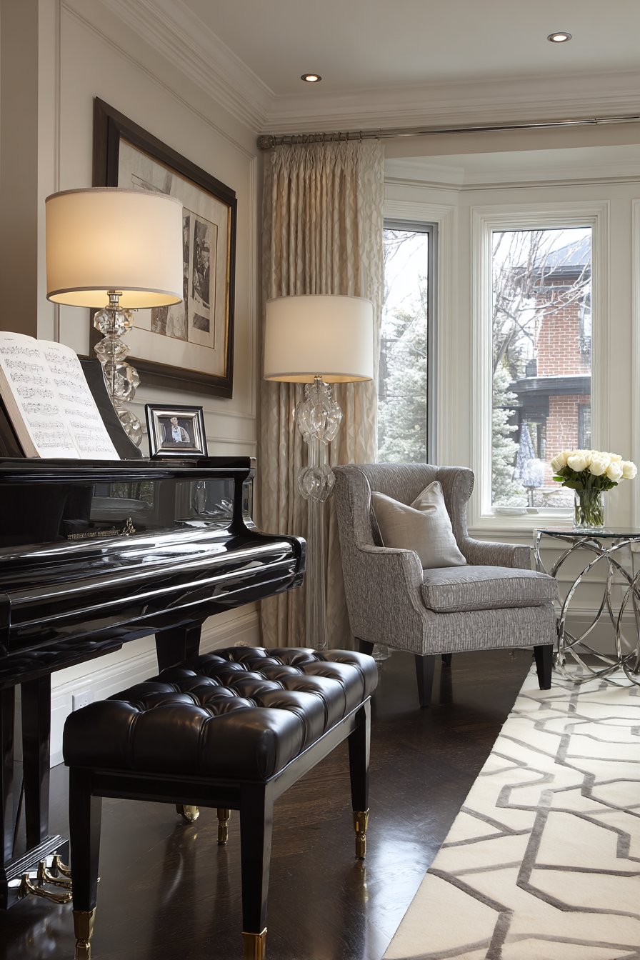 Baby Grand Piano as Elegant Focal Point