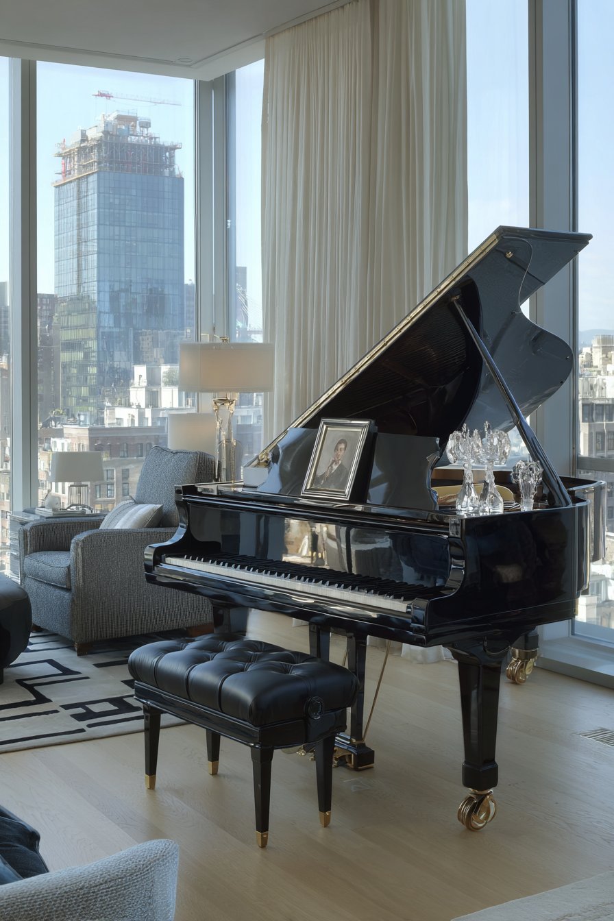 Baby Grand Piano as Elegant Focal Point