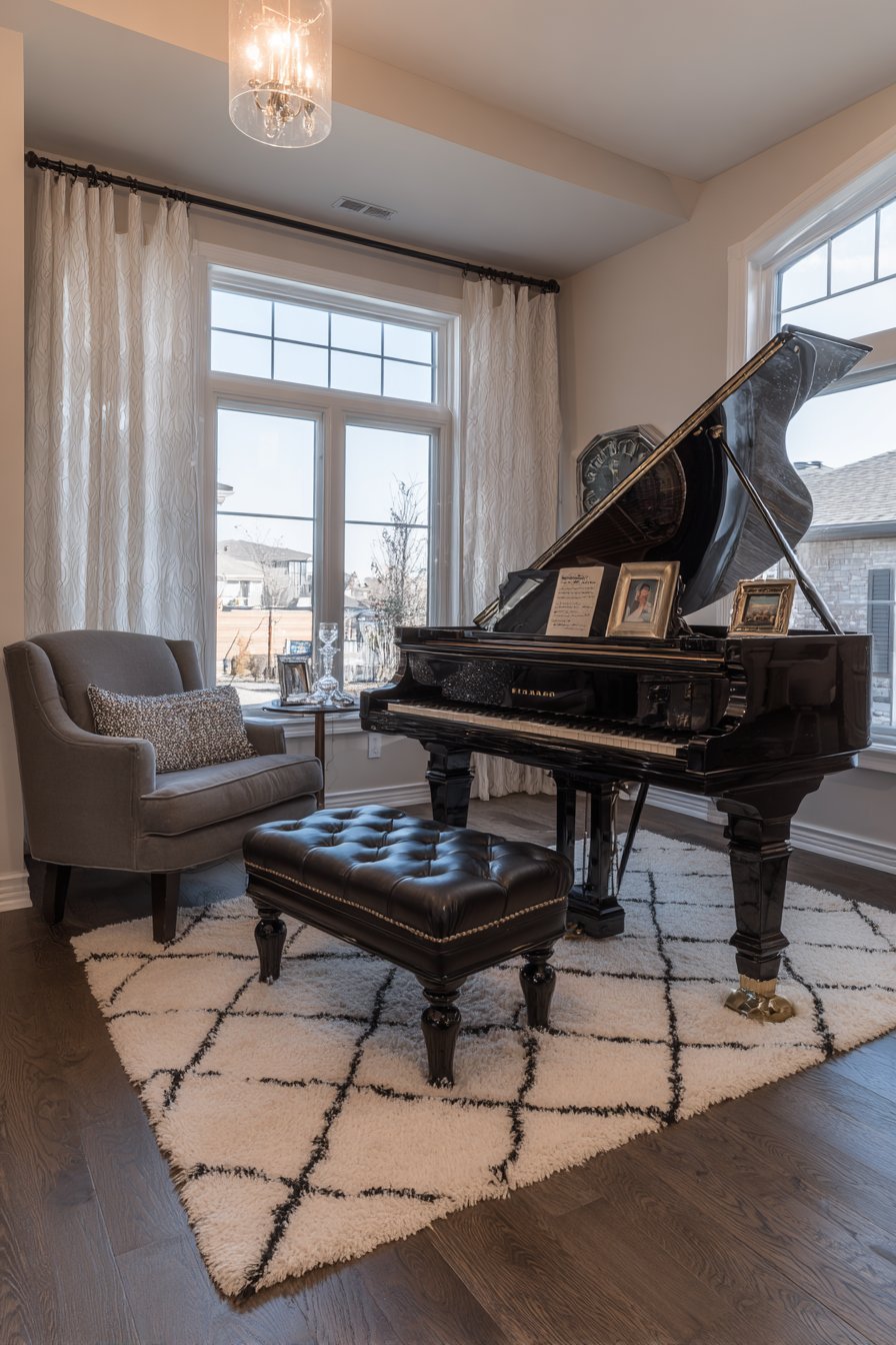 Baby Grand Piano as Elegant Focal Point