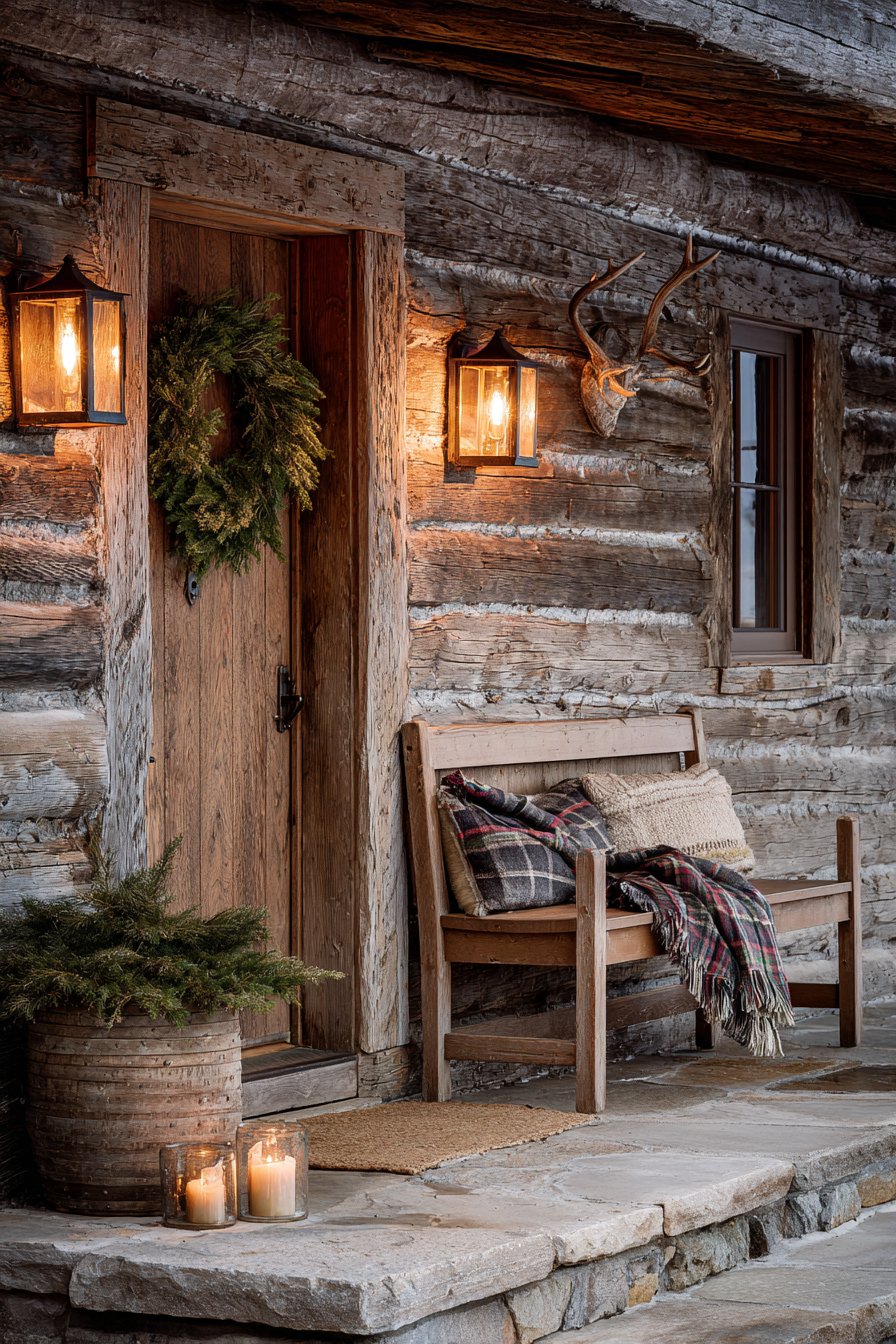 Mountain Cabin Log and Antler Rustic