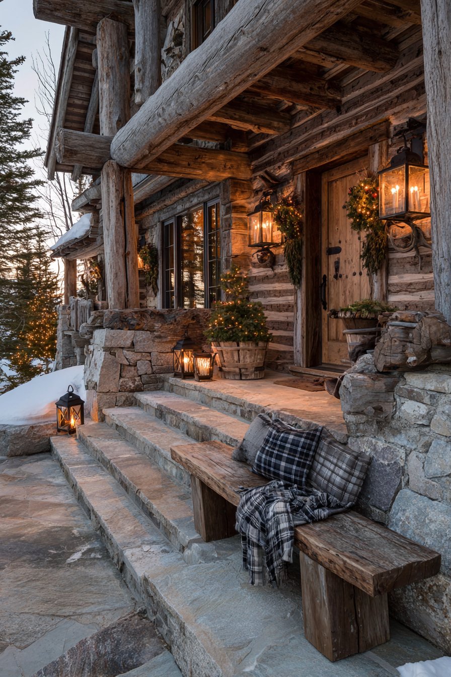 Mountain Cabin Log and Antler Rustic
